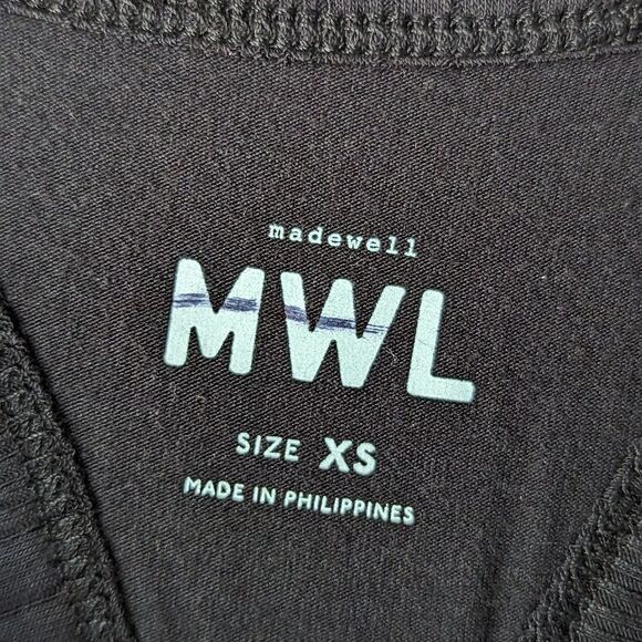 Madewell NWT Variegated Rib Activewear Brami‎ Tank sz XS in Black - Picture 7 of 10